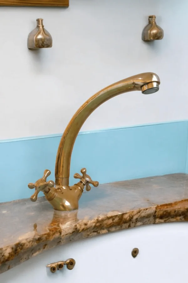 Luxury Brass Kitchen Faucet+ Brass bathroom towel holder - Image 2