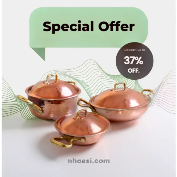 🔥Moroccan Handmade Copper Kitchen Utensils – Exclusive 37% Off on Three Handcrafted Luxury Pieces – Limited Time Offer🔥