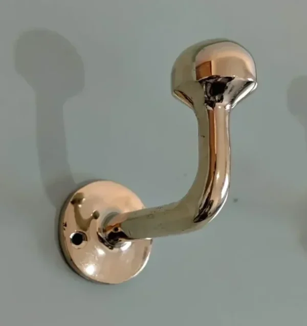 Set of Handmade Unlacquered Brass Wall Hooks – Rustic Solid Brass Hooks for Coats, Towels, and Kitchen Use