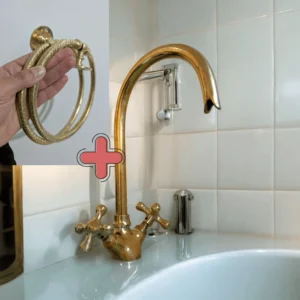 Gooseneck design brass kitchen faucet + Brass bathroom towel holder