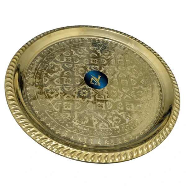 Handcrafted Brass Tray – Traditional Engraved Design