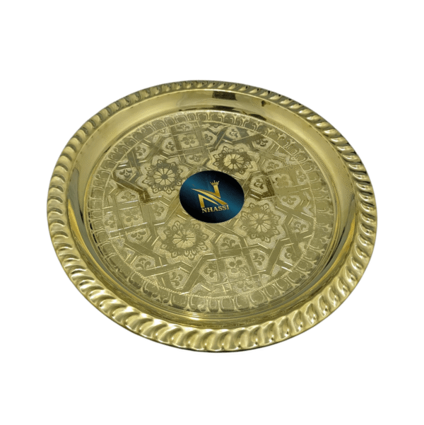 Handcrafted Brass Tray – Traditional Engraved Design - Image 4